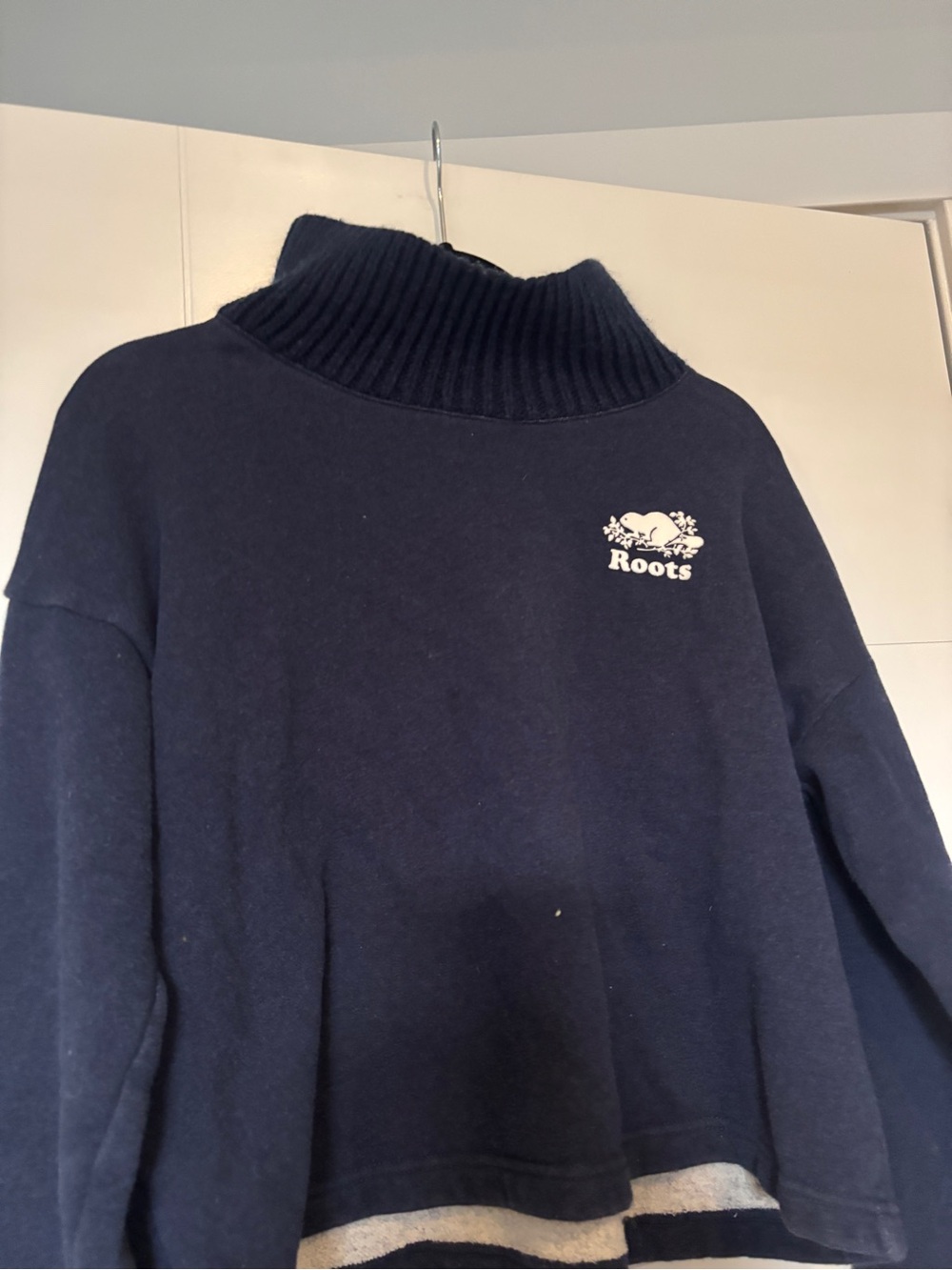 Roots Navy Cropped Turtleneck Sweater - Picture 2 of 10